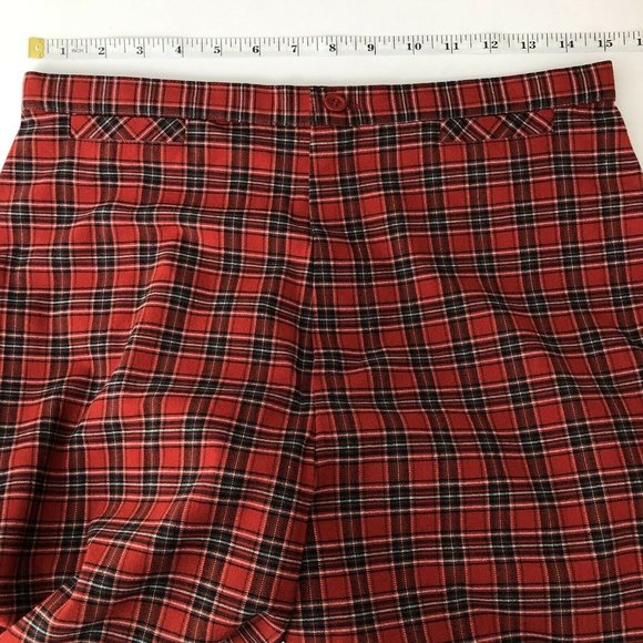 Plaid Red Women's Pants - Picture 11 of 12